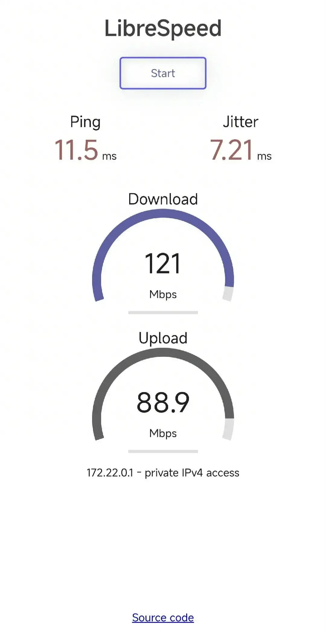 LibreSpeed 测速结果