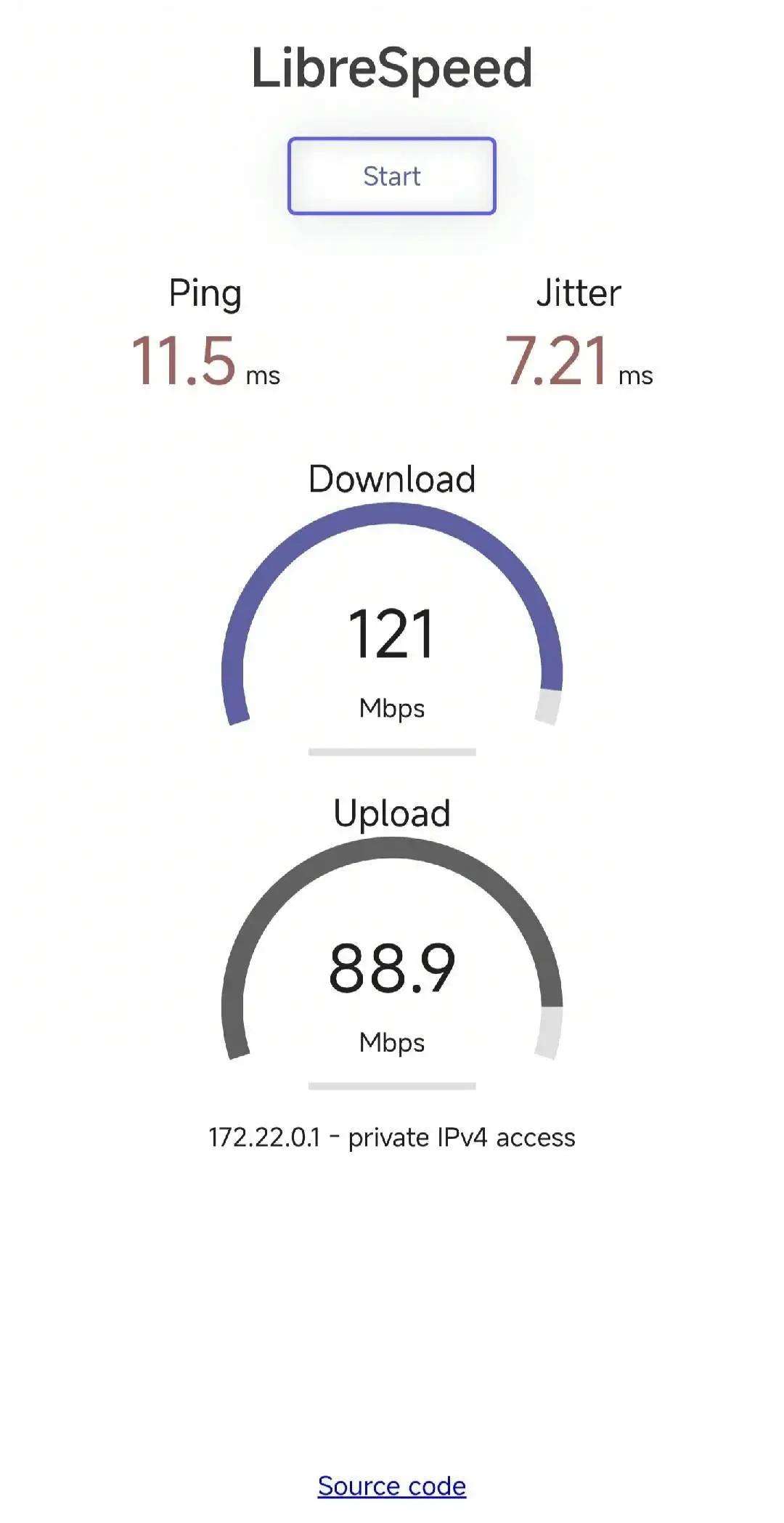 LibreSpeed 测速结果